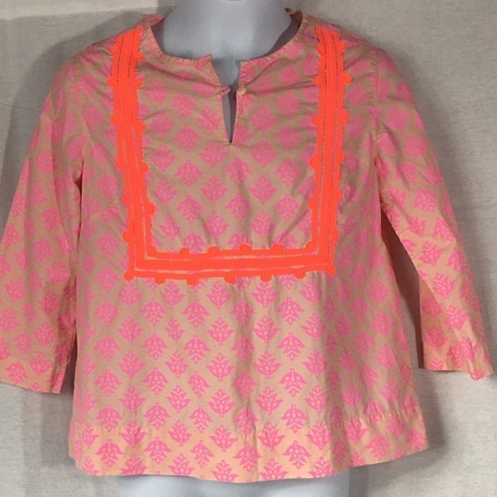 Crewcuts size 12 pink orange long sleeved tunic